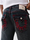 TRUE RELIGION - RICKY BIG T EMBROIDERED HORSESHOE STRAIGHT JEAN