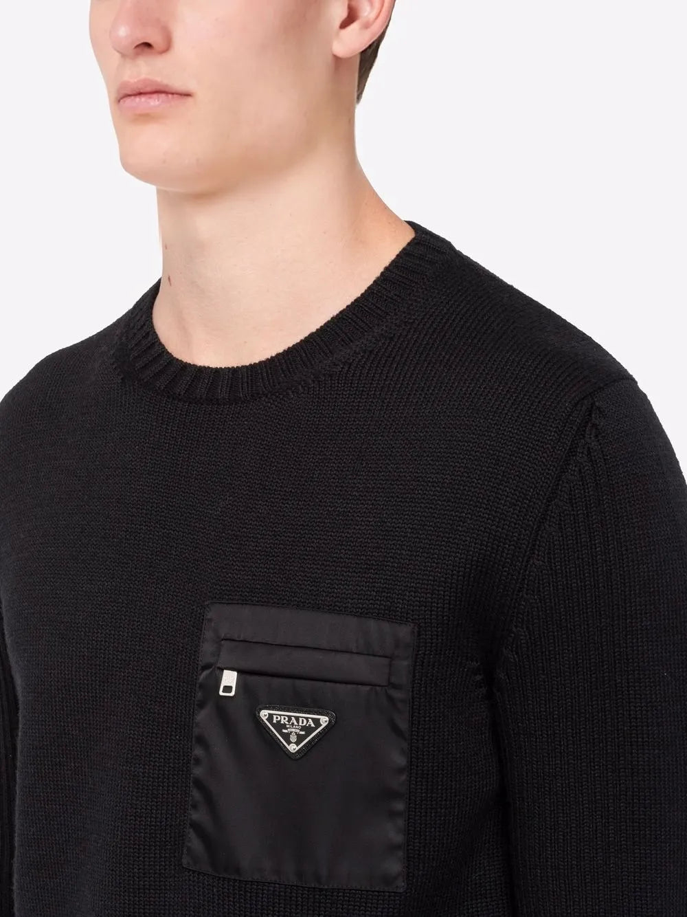 Prada Wool sweater decorated with a pocket