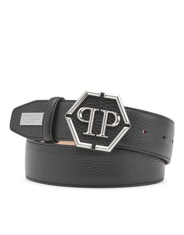 PHILIPP PLEIN - Leather Belt Hexagon