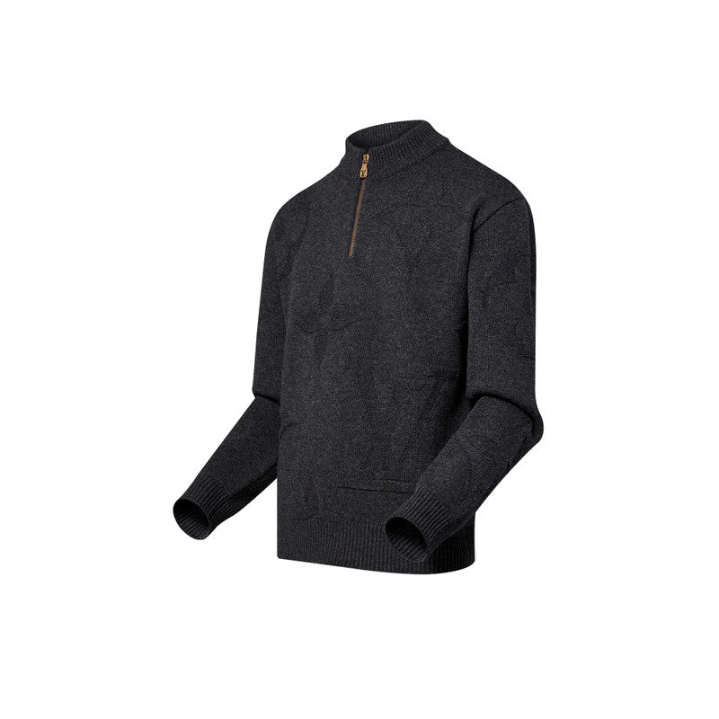 Louis Vuitton  Monogram Jacquard Wool Half Zip Pullover