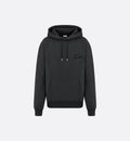 Dior Ribbon Hooded Sweatshirt Deep Gray Cotton Fleece