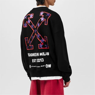 OFF WHITE
Men's Star Arrow Crew Sweater, Eye-Catching Motif Sweatshirt