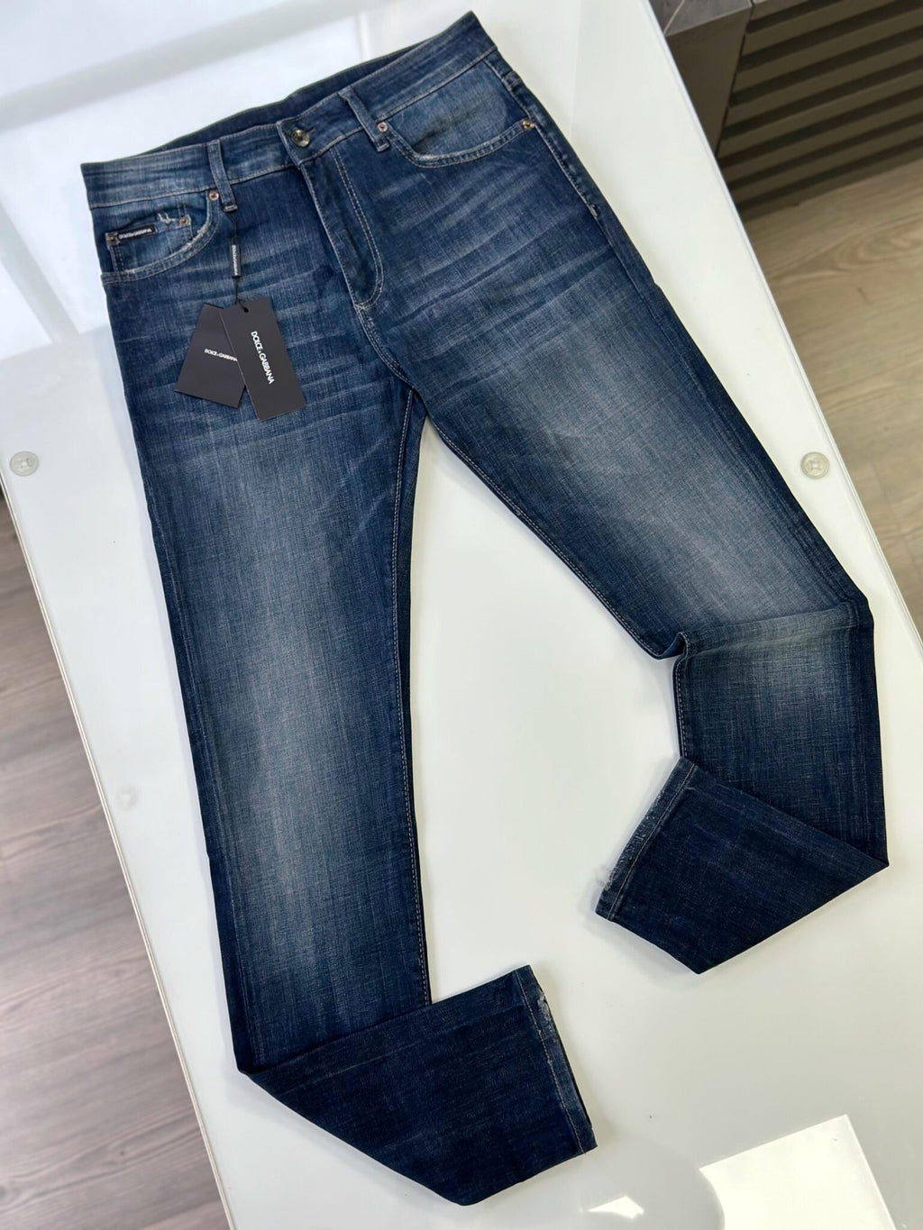 5-pocket denim jeans with DG logo