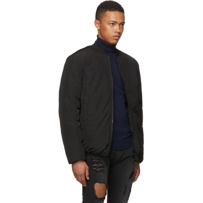 Dsquared2 Black Down Nylon Bomber Jacket