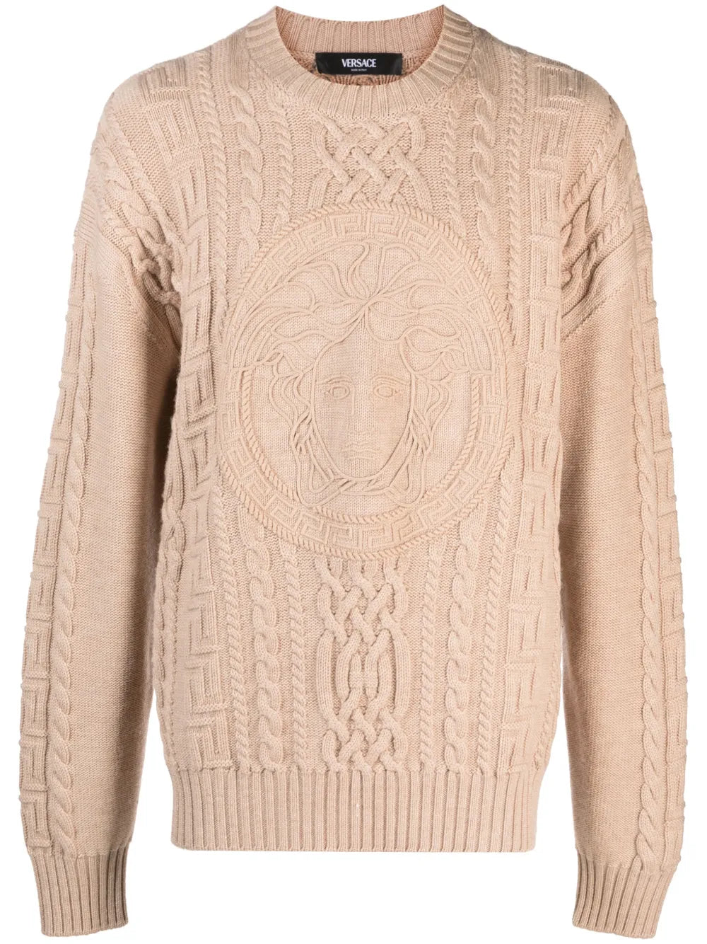 VERSACE
Medusa cable-knit jumper