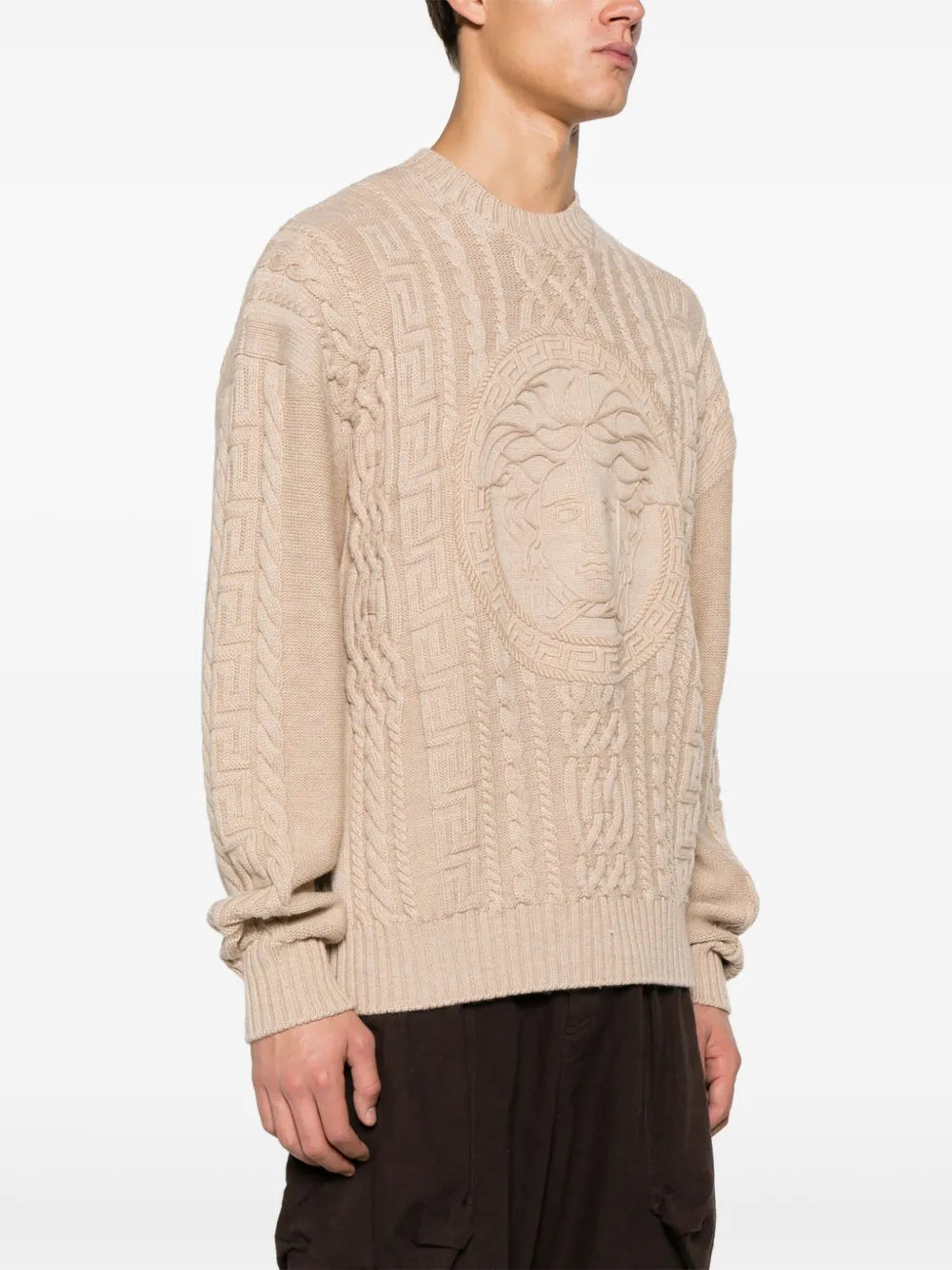 VERSACE
Medusa cable-knit jumper