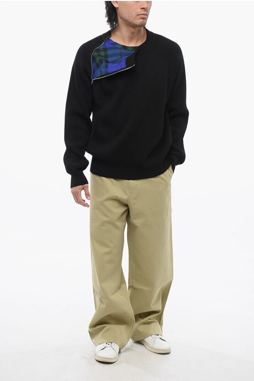 BURBERRY
WOOL SWEATER WITH DECORATIVE ZIP