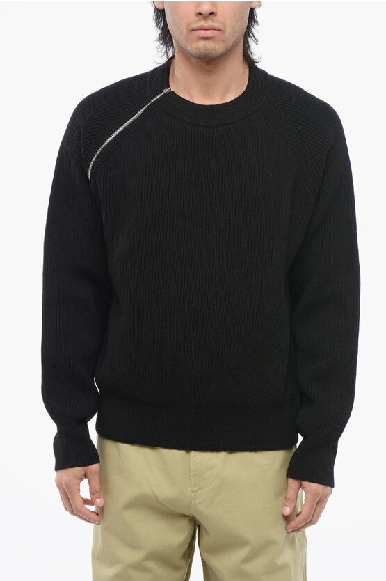 BURBERRY
WOOL SWEATER WITH DECORATIVE ZIP