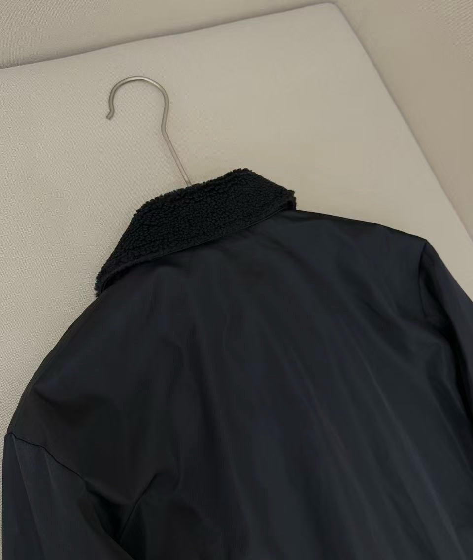 PRADA
Detachable-Collar Brand-Patch Regular-Fit Cotton-Blend Bomber Jacket