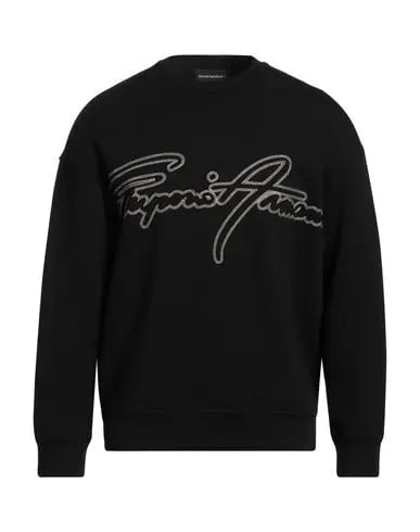 EMPORIO ARMANI 
Cotton-Blend Sweatshirt With Logo Detail - Black