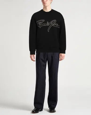 EMPORIO ARMANI 
Cotton-Blend Sweatshirt With Logo Detail - Black