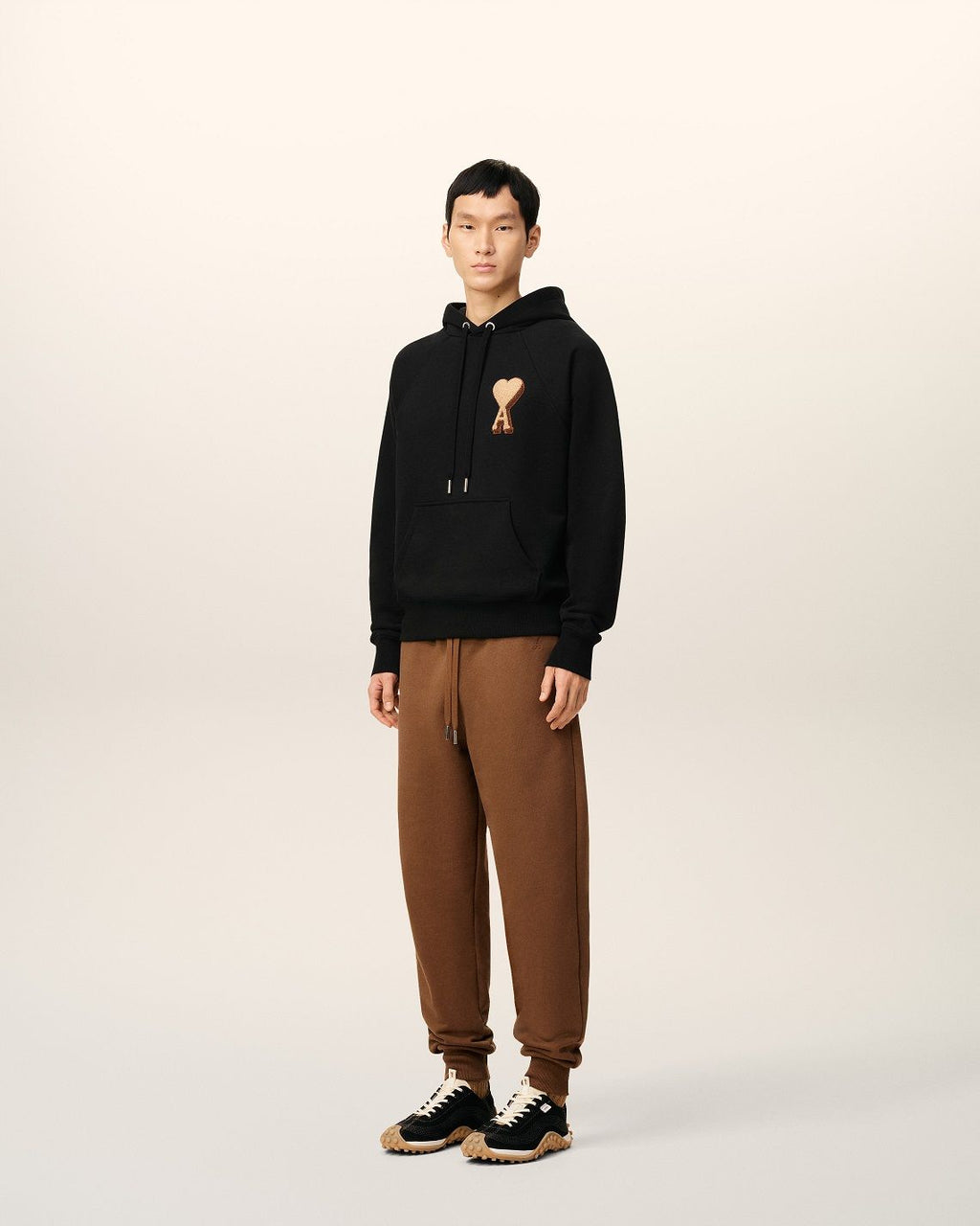 AMI PARIS de Coeur Big Logo Hoodie in Black