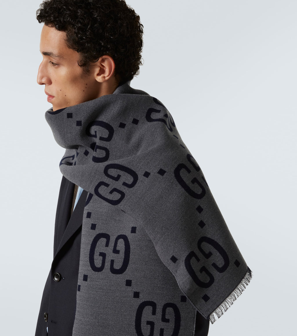Gucci
GG jacquard wool-silk scarf