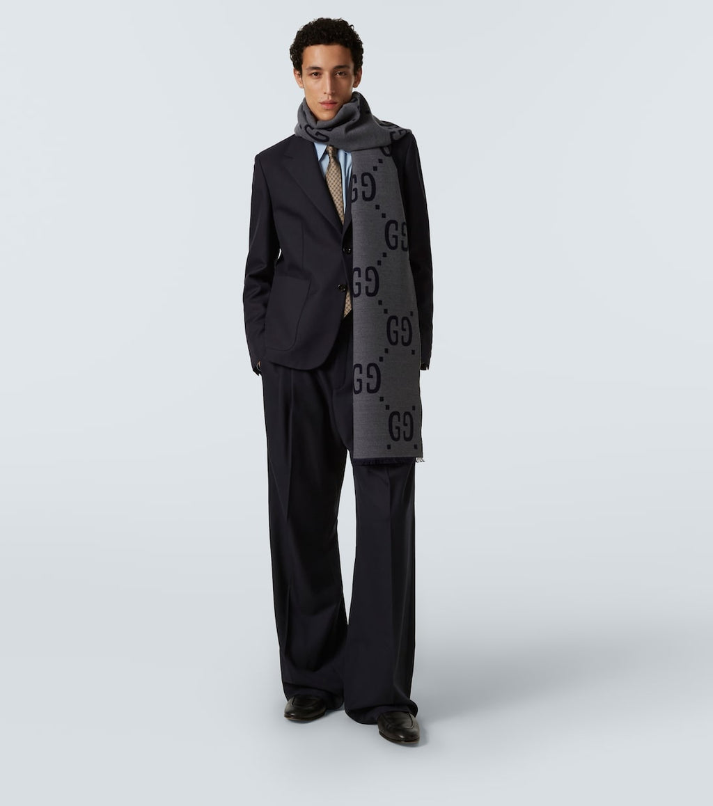 Gucci
GG jacquard wool-silk scarf