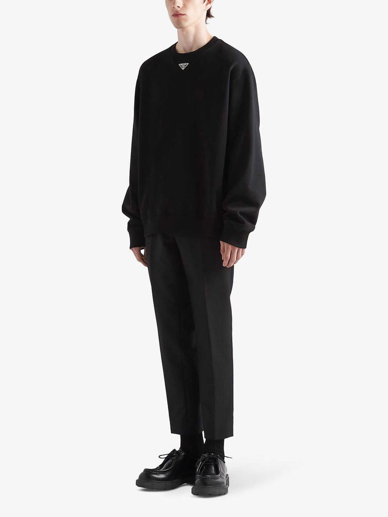 PRADA

Logo-Plaque Crewneck Relaxed-Fit Cotton-Jersey Sweatshirt