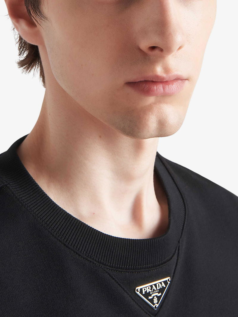 PRADA

Logo-Plaque Crewneck Relaxed-Fit Cotton-Jersey Sweatshirt