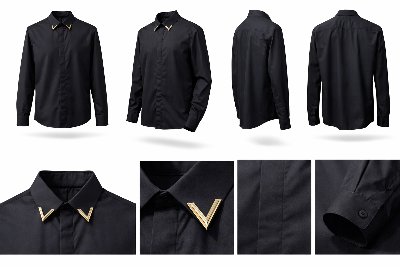 Vallentino shirt black with gold logo