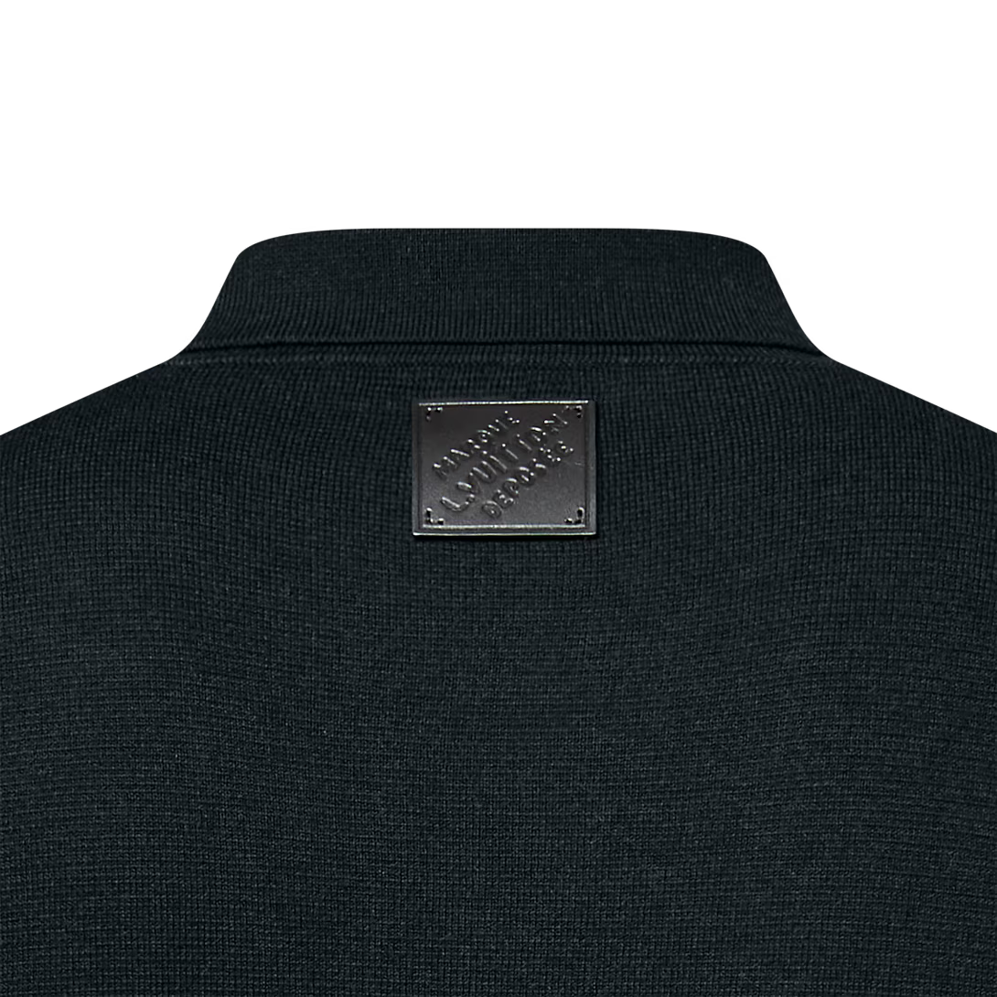 LOUIS VOUITTON - black knitted blouson-with-leather-