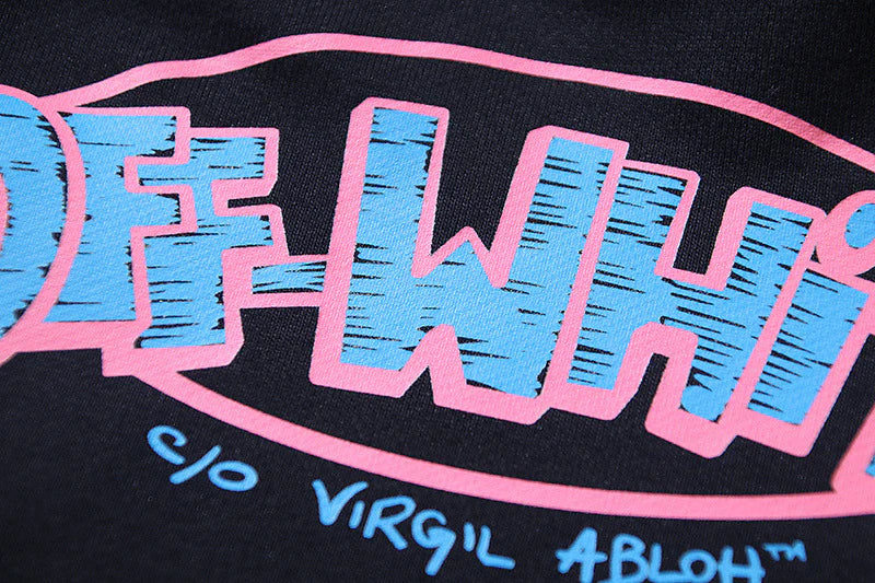 Off White Men's Sketch Doodle-Style Logo Hoodie