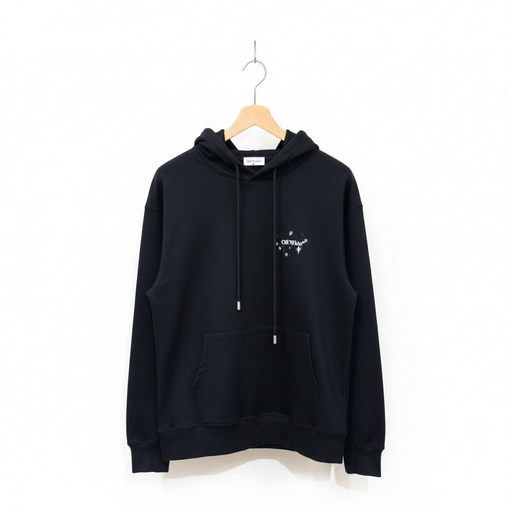 OFF-WHITE Bling Star Arrow-Motif Cotton Hoodie