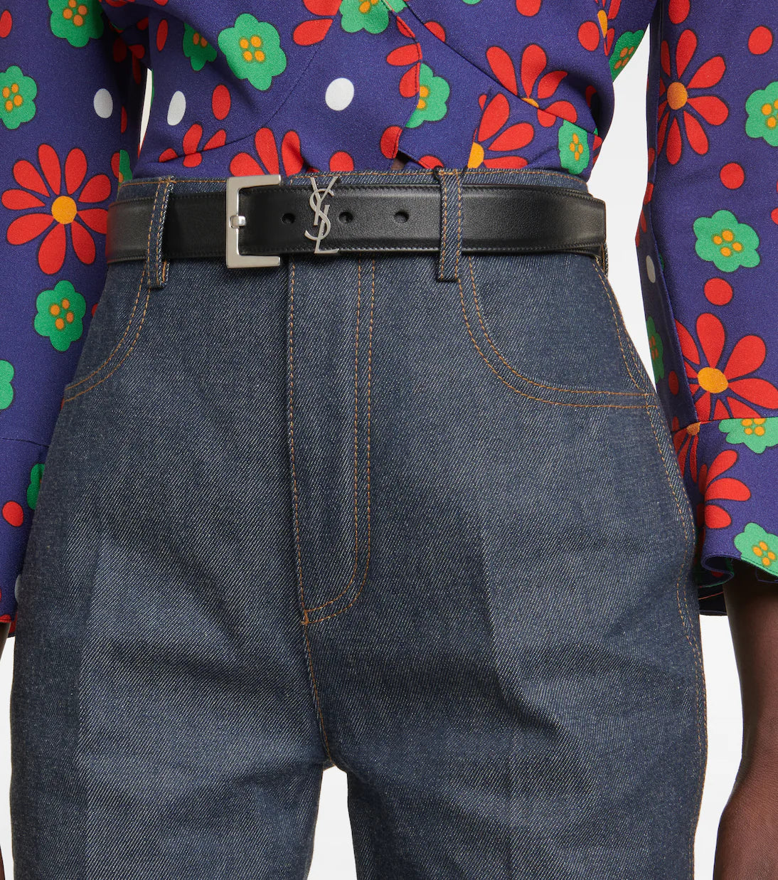 Saint Laurent Cassandre 30 leather belt